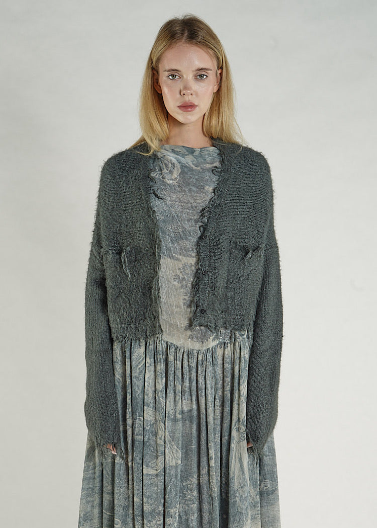 PRE-ORDER RUNDHOLZ DIP CARDIGAN *SKY* (Shown in SEAWEED)