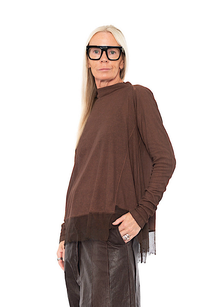 RELAXED NETTED HEM T-SHIRT