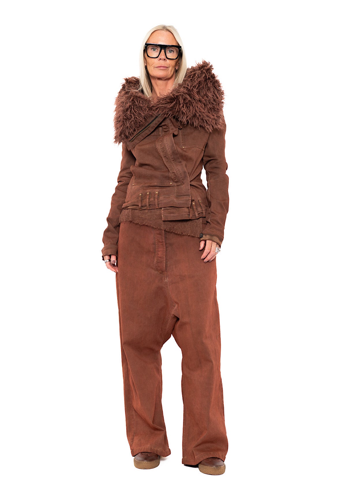 GARMENT-DYED WIDE-LEG DENIM TROUSER