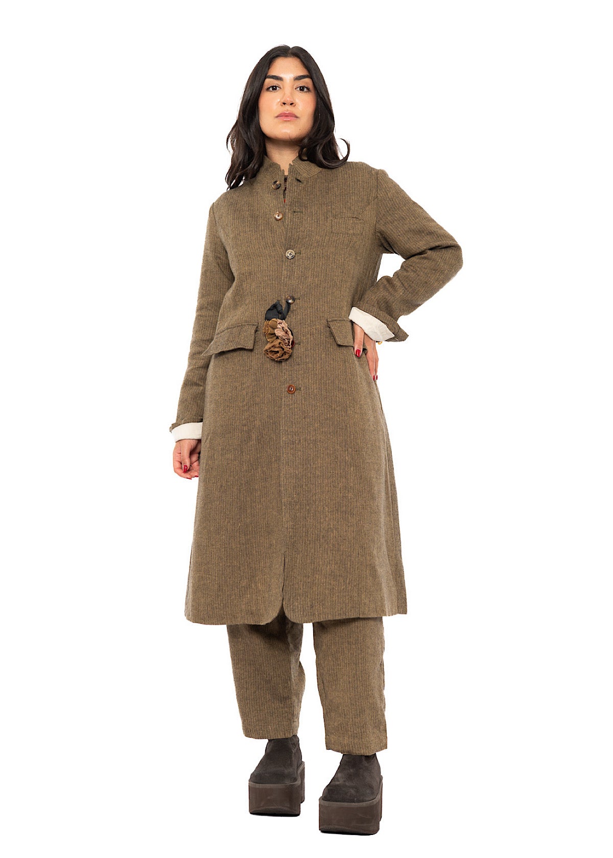 LONGLINE HERRINGBONE COAT
