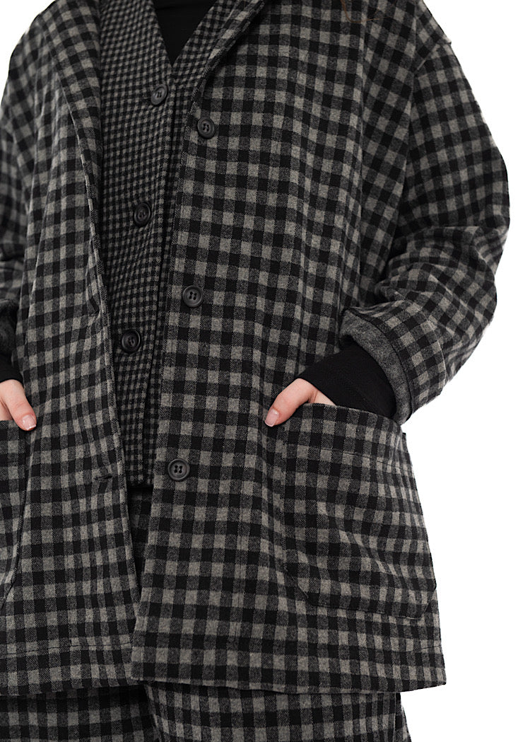 CHECKED LONGLINE CEREALE JQ JACKET