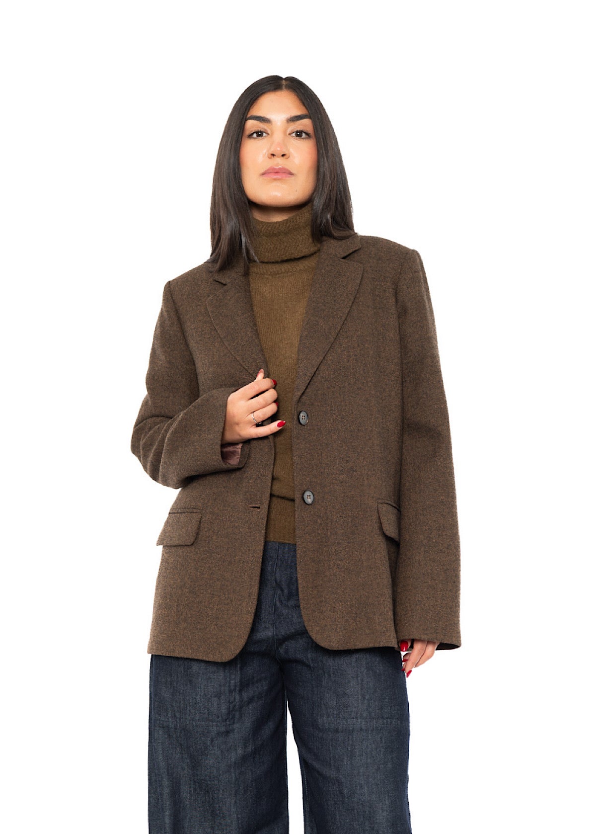 RELAXED HERRINGBONE BLAZER