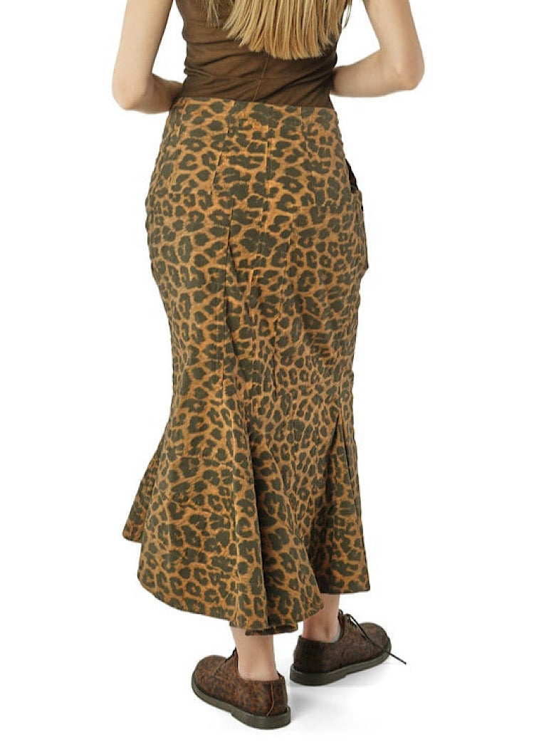 SCULPTURAL LEOPARD SKIRT