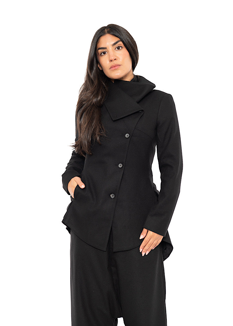 ASYMMETRIC TAILORED WOOL JACKET