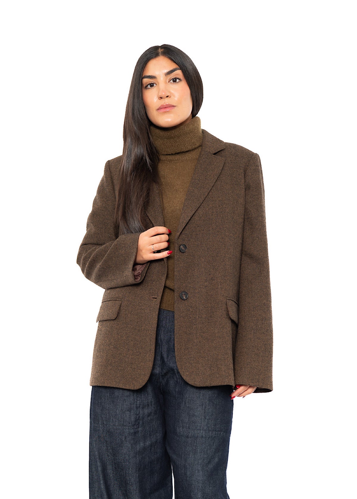 RELAXED HERRINGBONE BLAZER