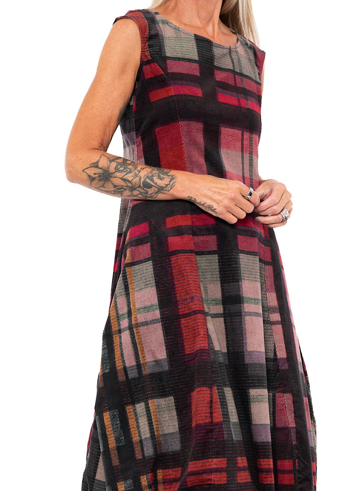 HERITAGE CHECK BALLOON DRESS