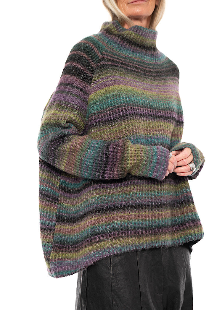 MULTICOLOUR STRIPE KNITTED PULLOVER