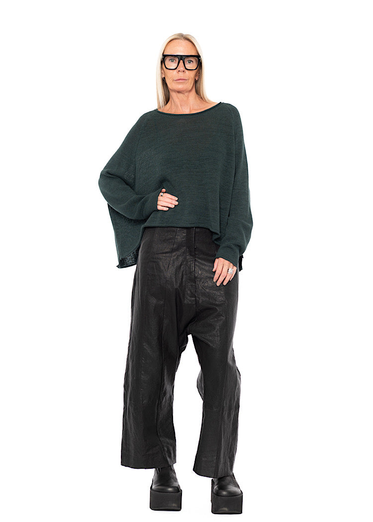 LINEN-BLEND KNITTED PULLOVER
