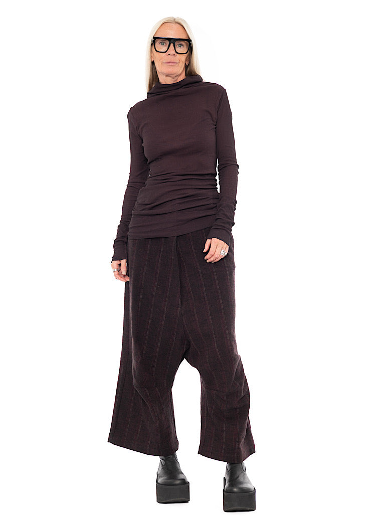 HIGH-NECK RIB JERSEY T-SHIRT