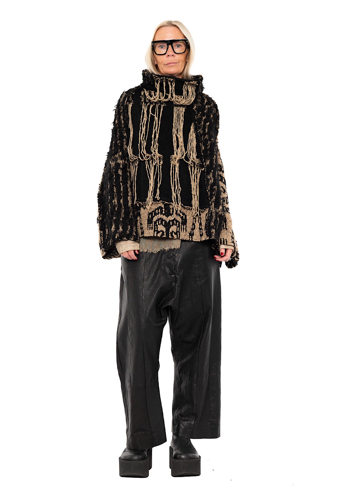 OVERSIZED TAPESTRY KNIT PULLOVER