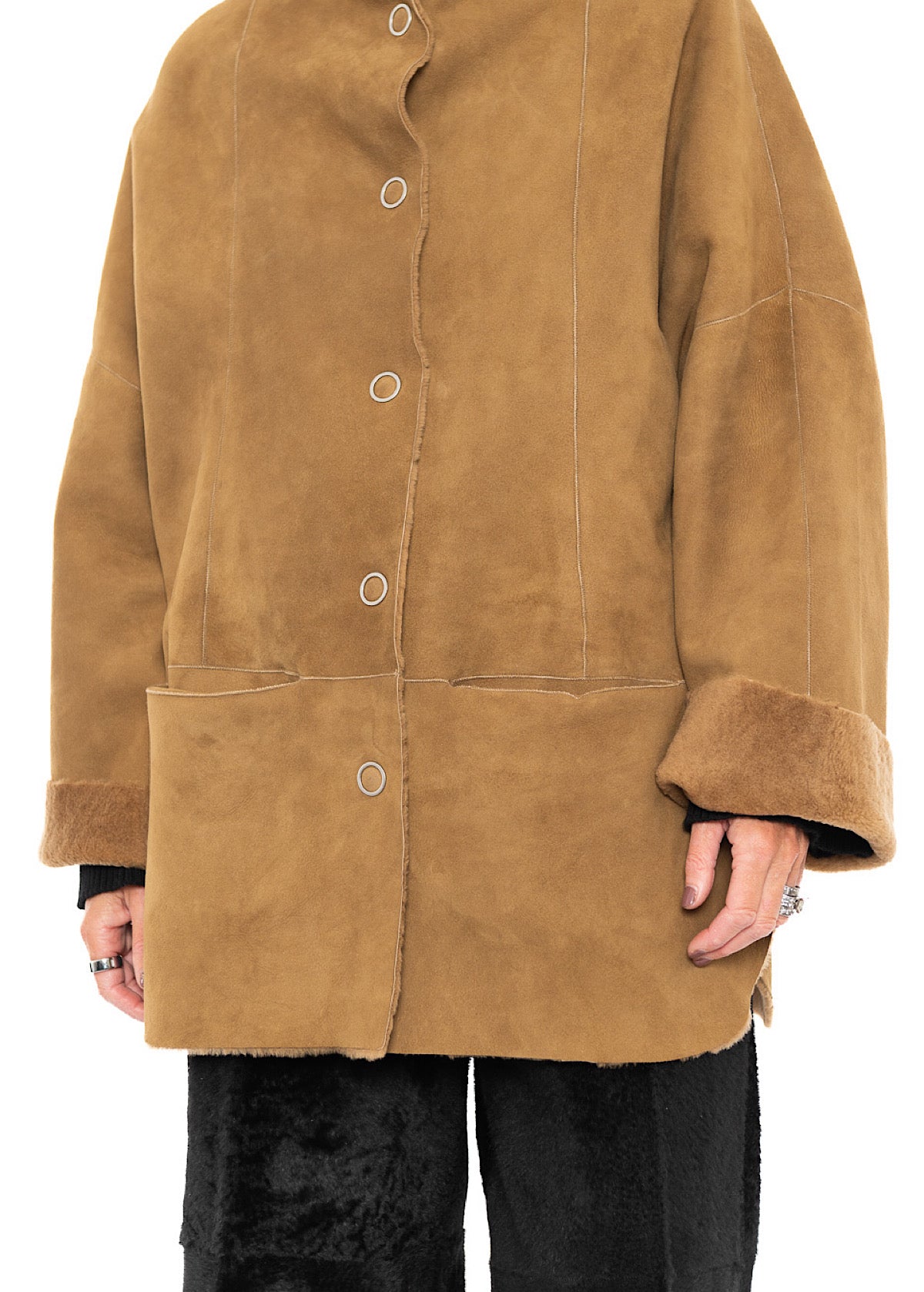 REVERSIBLE FUR HOODED JACKET