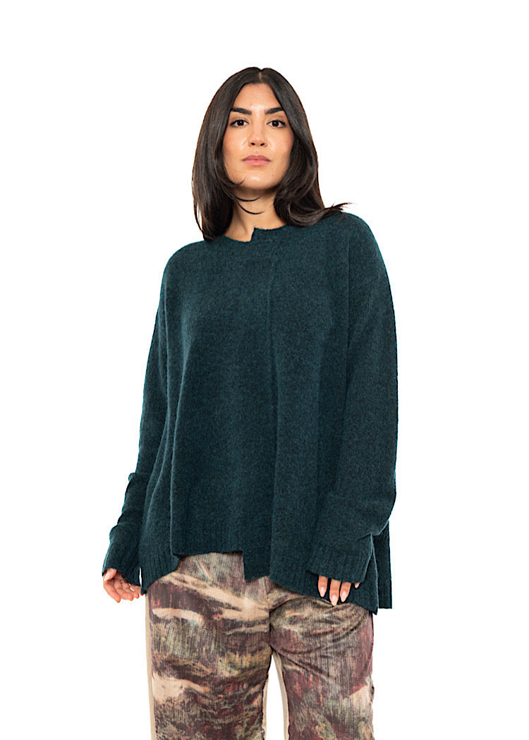 BRUSHED MÉLANGE KNITTED PULLOVER