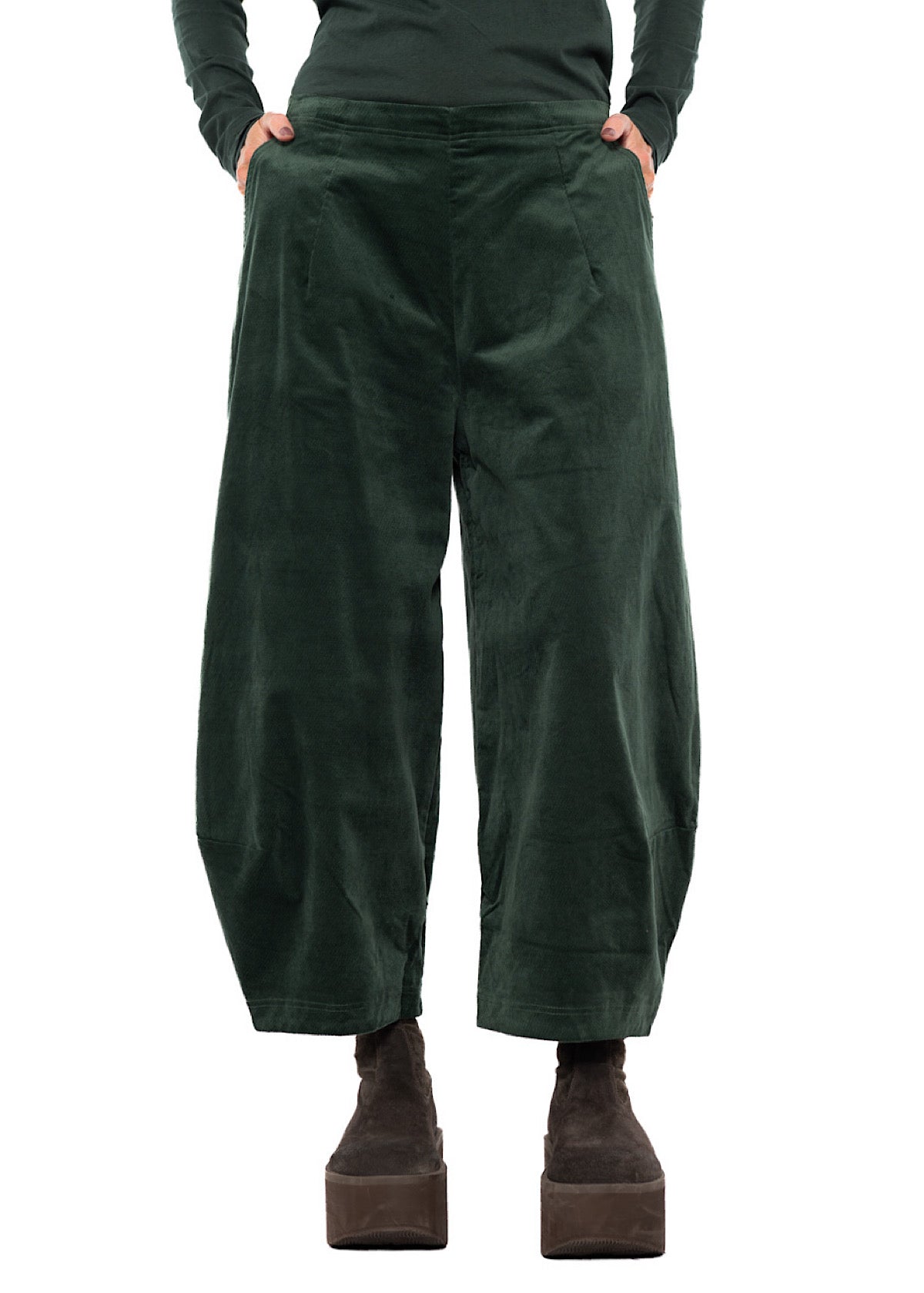 STRETCH-VELVET BALLOON TROUSER