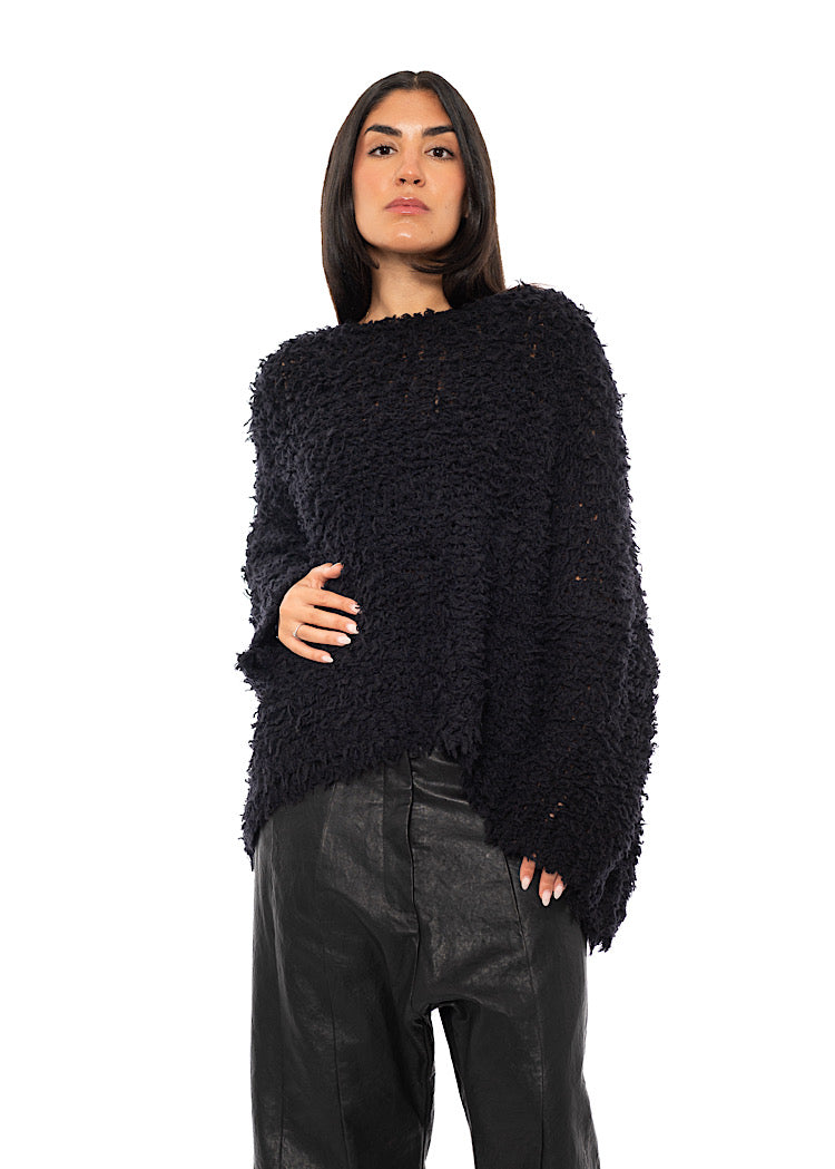 TEXTURED WOOL BLEND PULLOVER