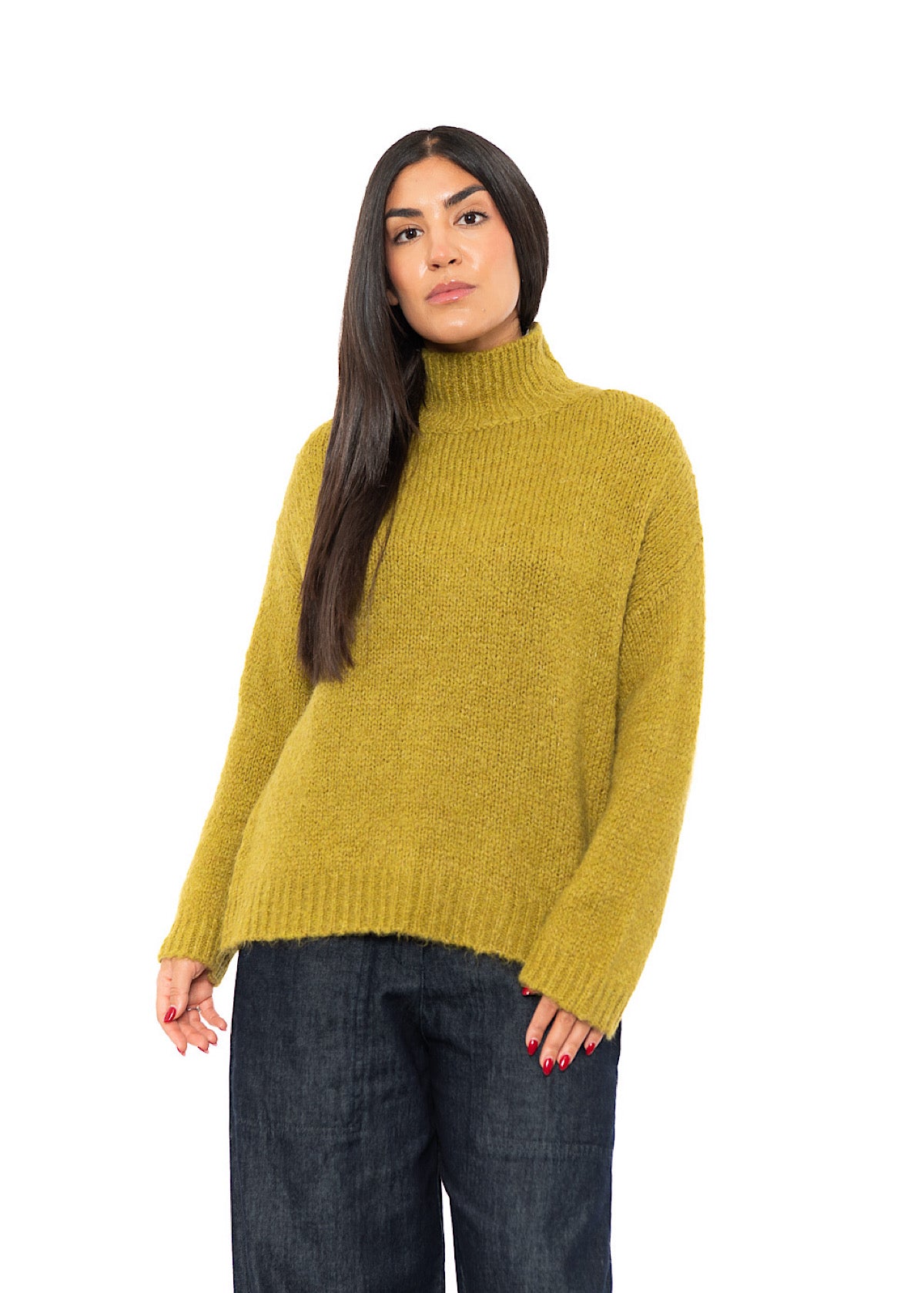 RELAXED HIGH NECKLINE PULLOVER