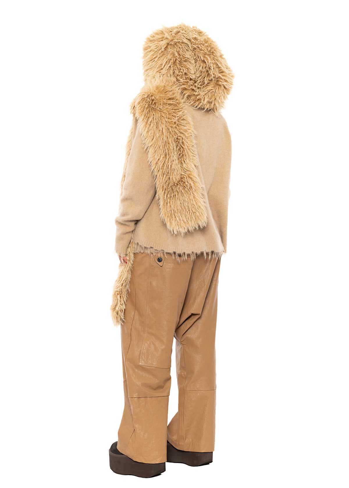 STATEMENT FAUX FUR HOODED SCARF
