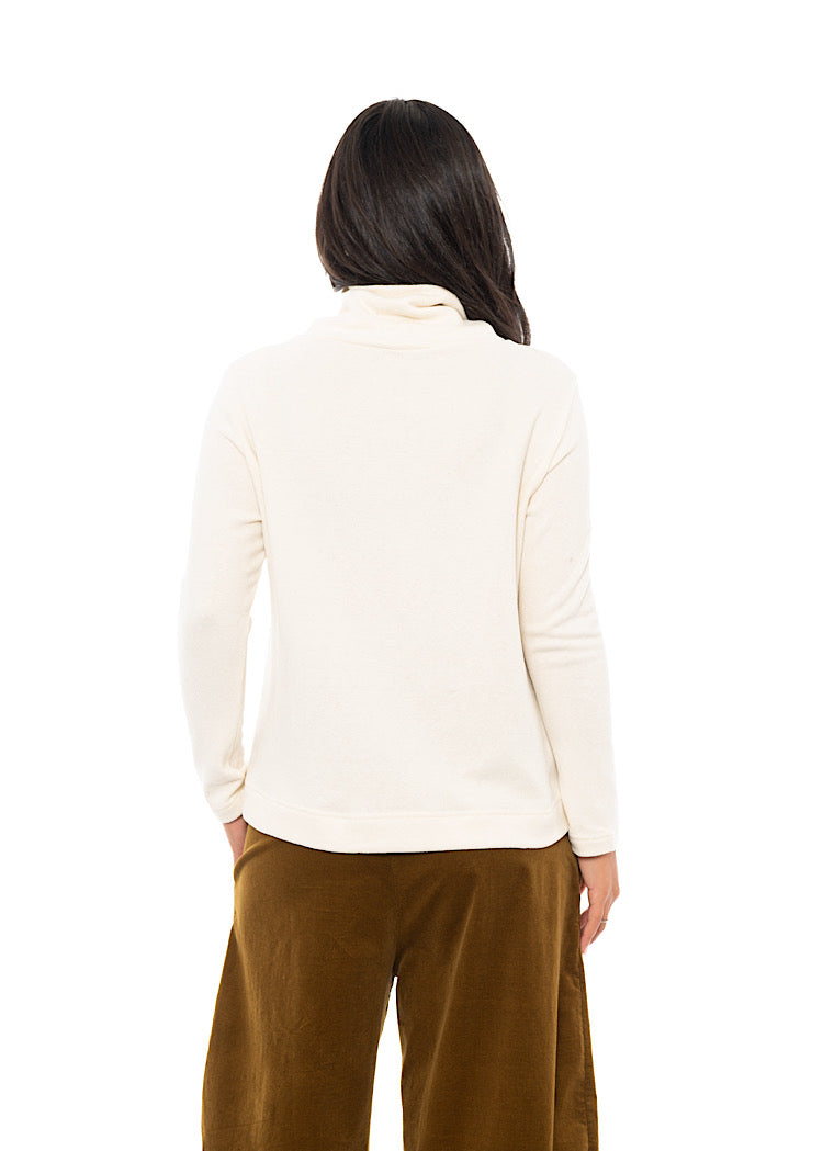 COTTON-FLEECE LYDIA PULLOVER