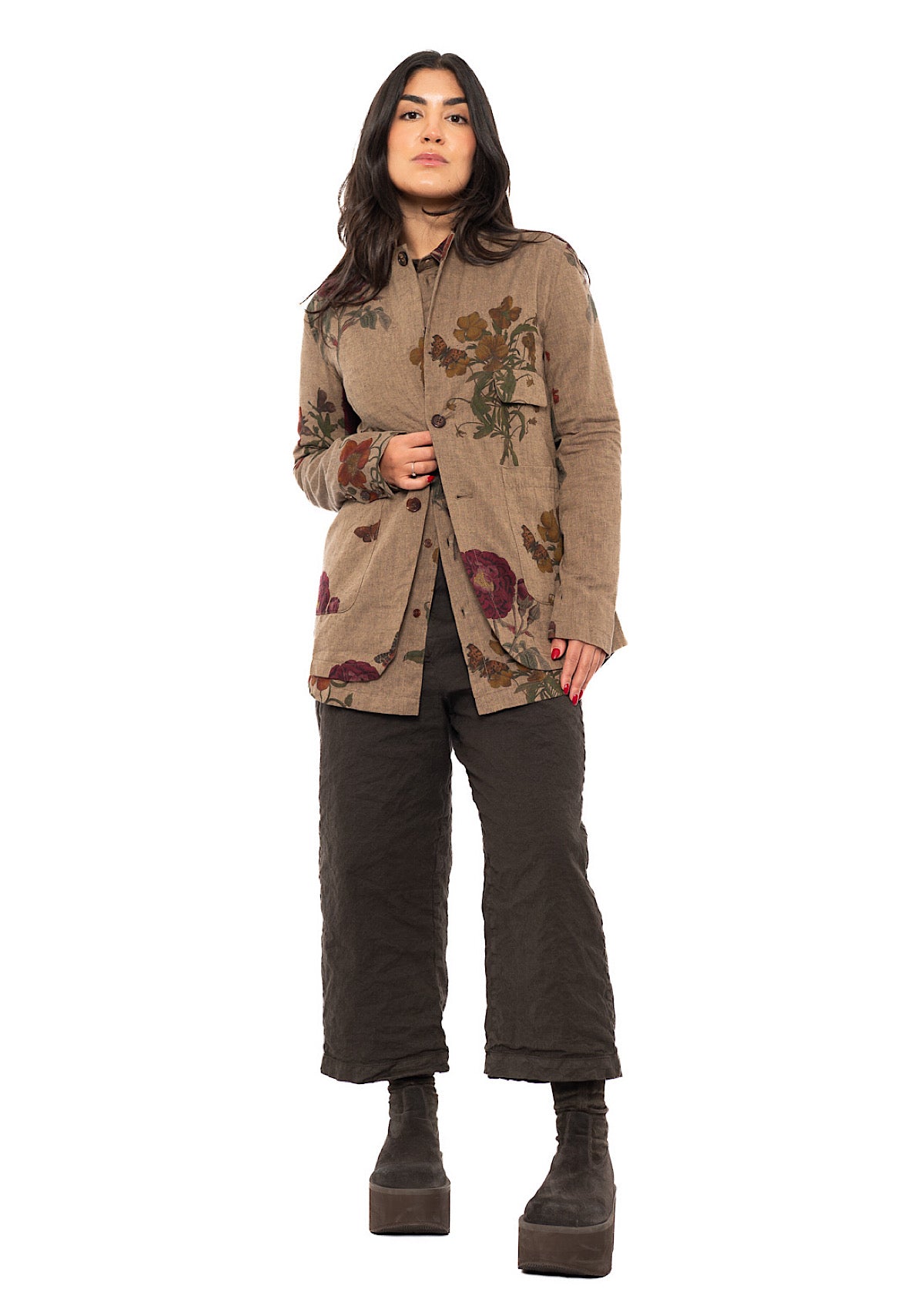 BOTANICAL PRINT TAILORED JACKET