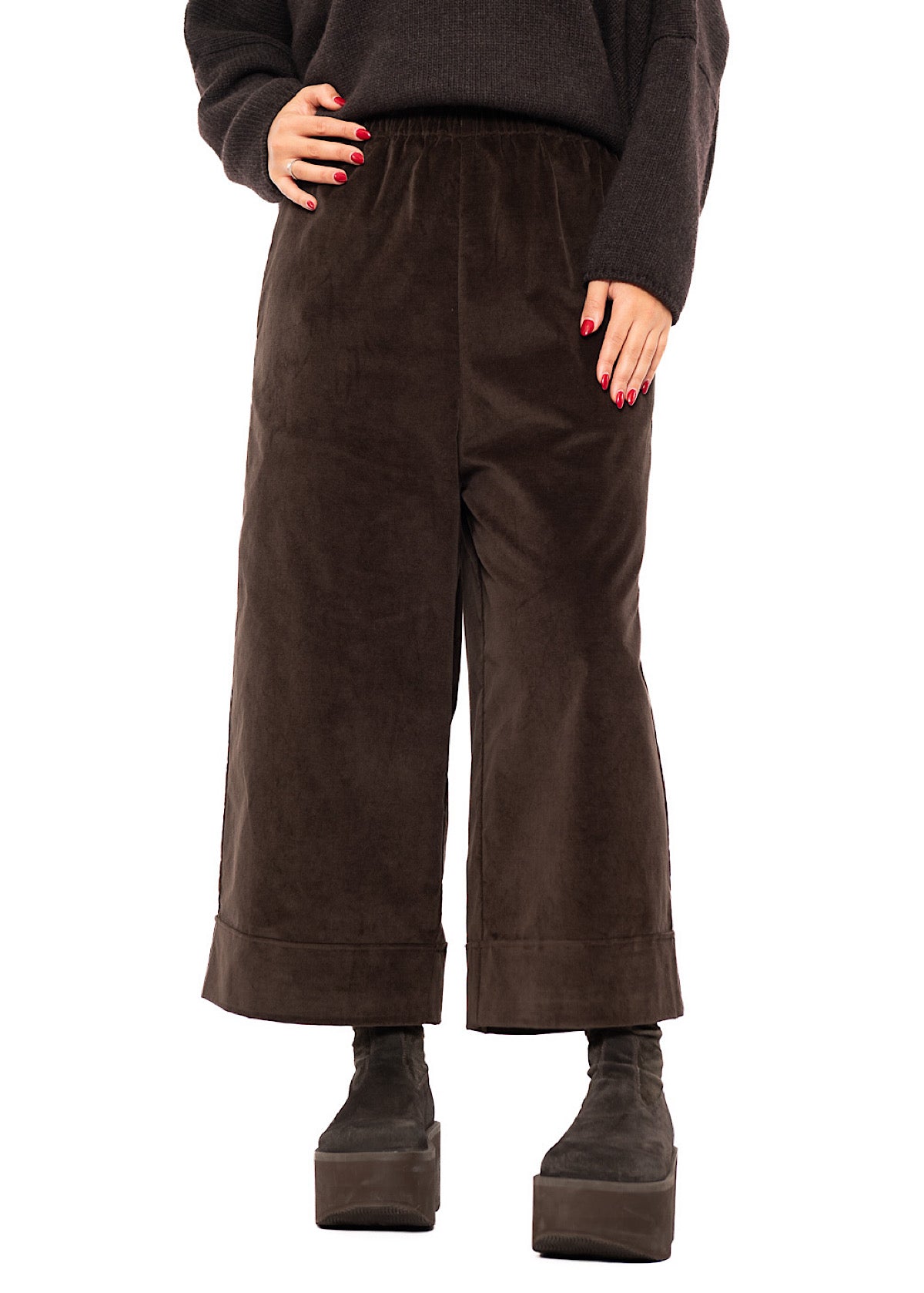 VELVET WIDE LEG GIONA TROUSER