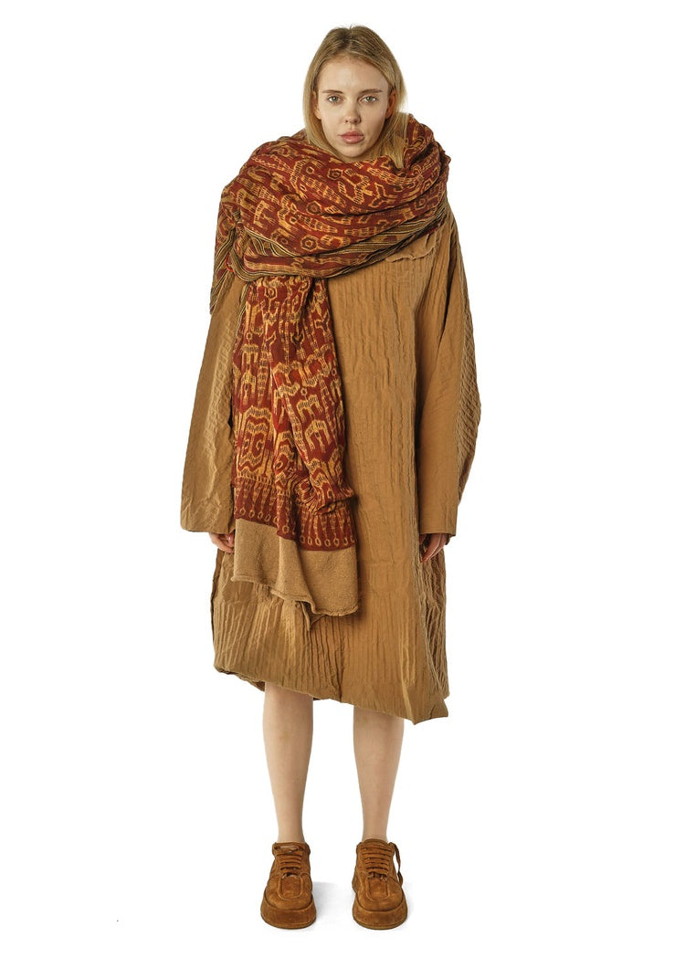 PRINTED MODAL-WOOL KNIT SCARF