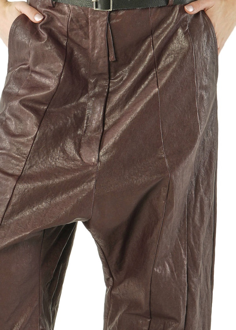WIDE-LEG LEATHER TROUSER