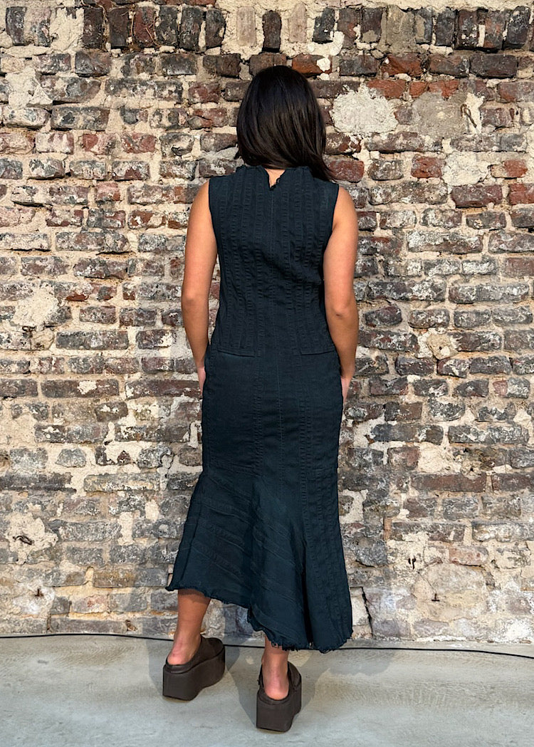 ASYMMETRIC DENIM DRESS