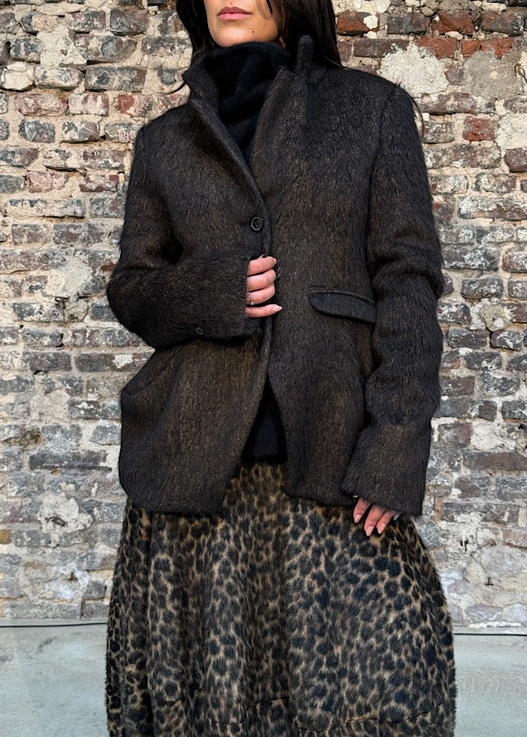 SCULPTED LONG-HAIR WOOL JACKET