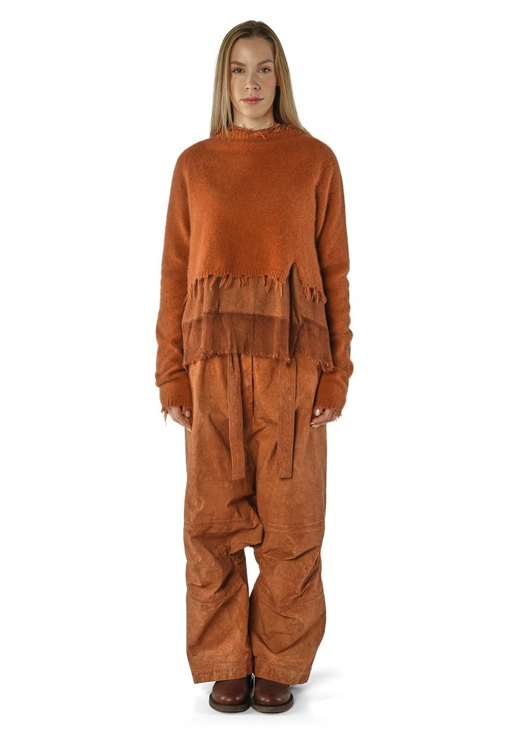 CROPPED BRUSHED FOX-WOOL PULLOVER