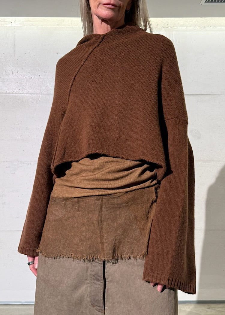 CROPPED MERINO-YAK PULLOVER
