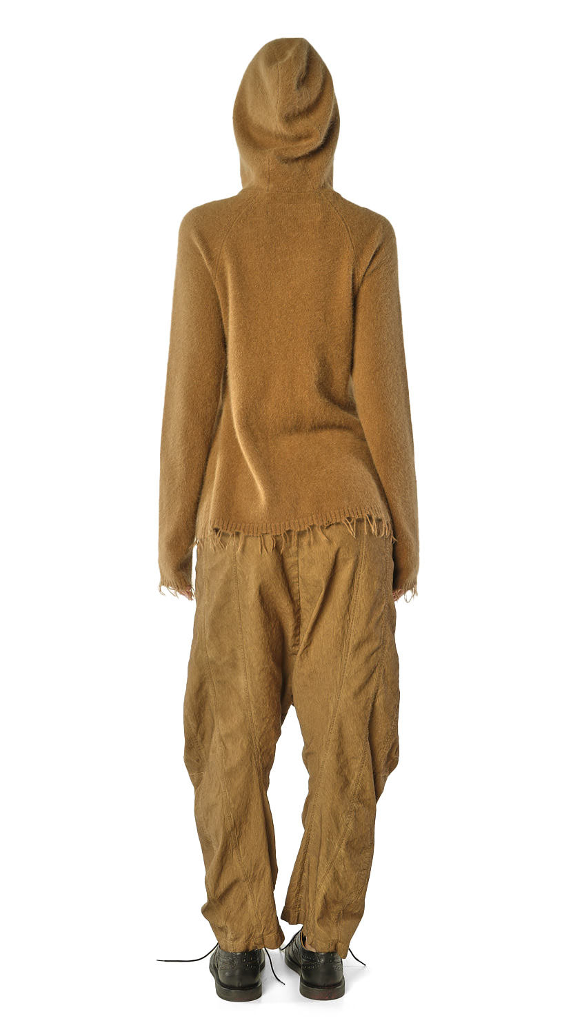 HOODED BRUSHED FOX-WOOL CARDIGAN