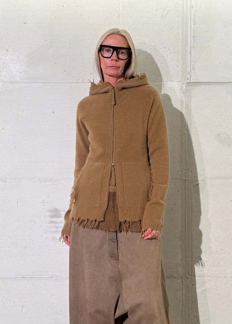 CL HOODED KNIT CARDIGAN