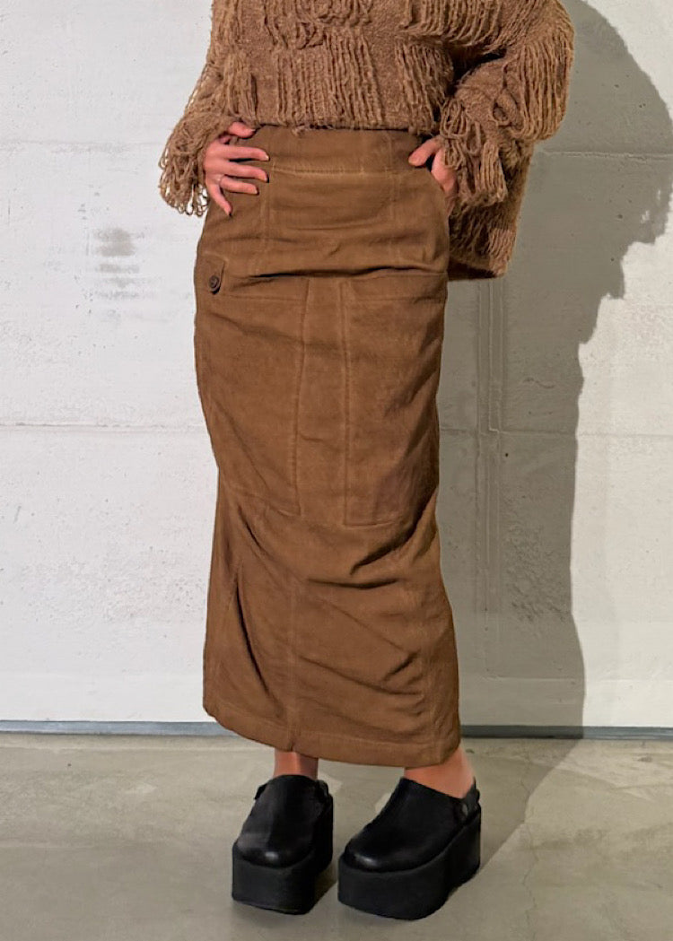 TAPERED STRETCH-TWILL SKIRT