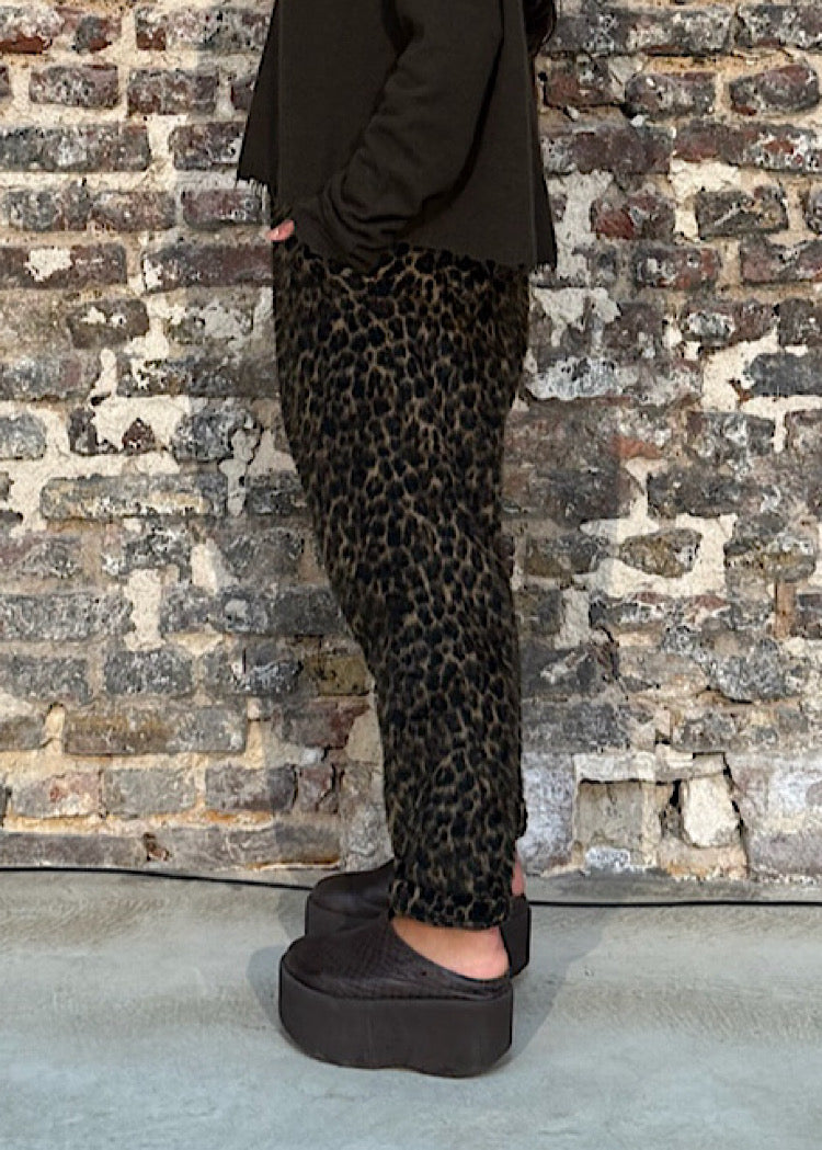 CL FAUX FUR LEOPARD TROUSER