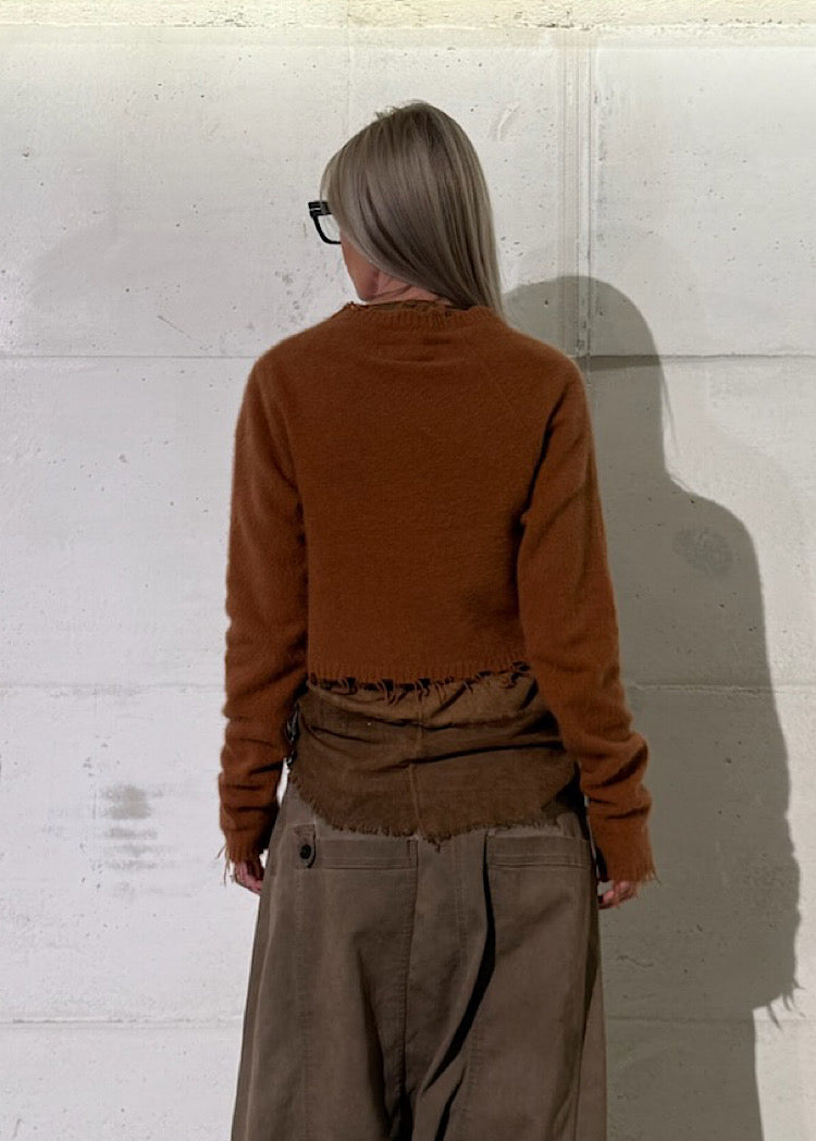 CROPPED BRUSHED FOX-WOOL PULLOVER