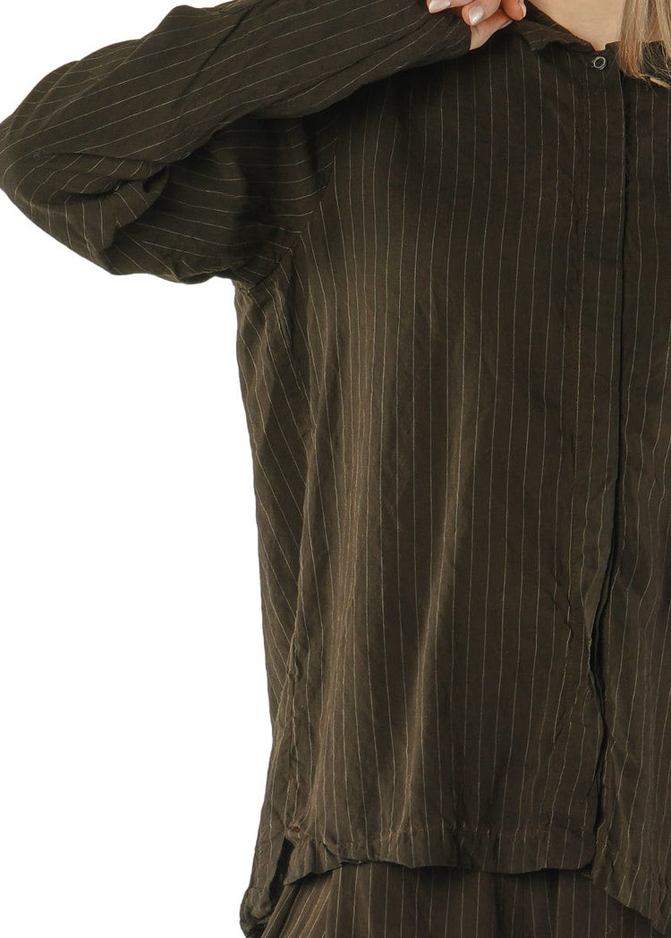 TOPSTITCHED VISCOSE-SILK SHIRT