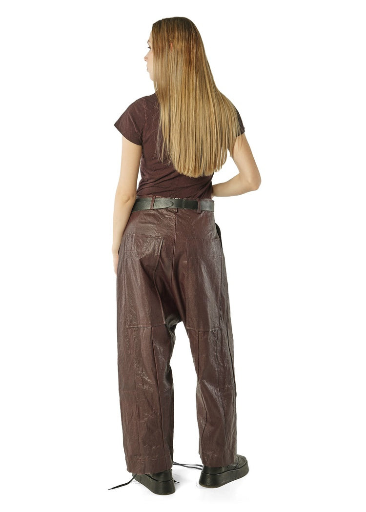 CL WIDE-LEG LEATHER TROUSER