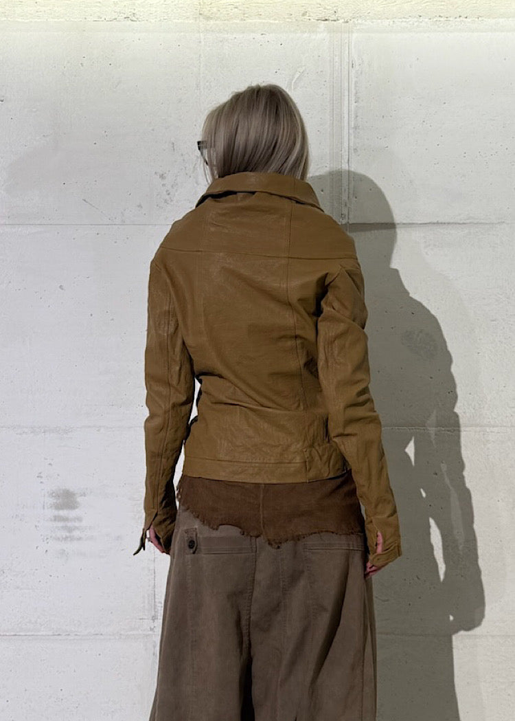 SCULPTURAL LAMB LEATHER JACKET