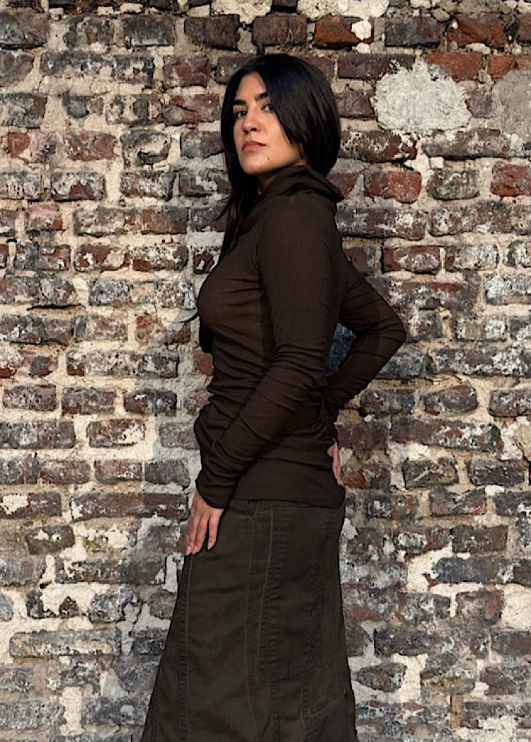 HIGH-NECK RIB JERSEY TOP