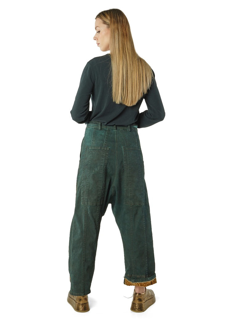 GOLD-PAINTED STRAIGHT-LEG DENIM TROUSER