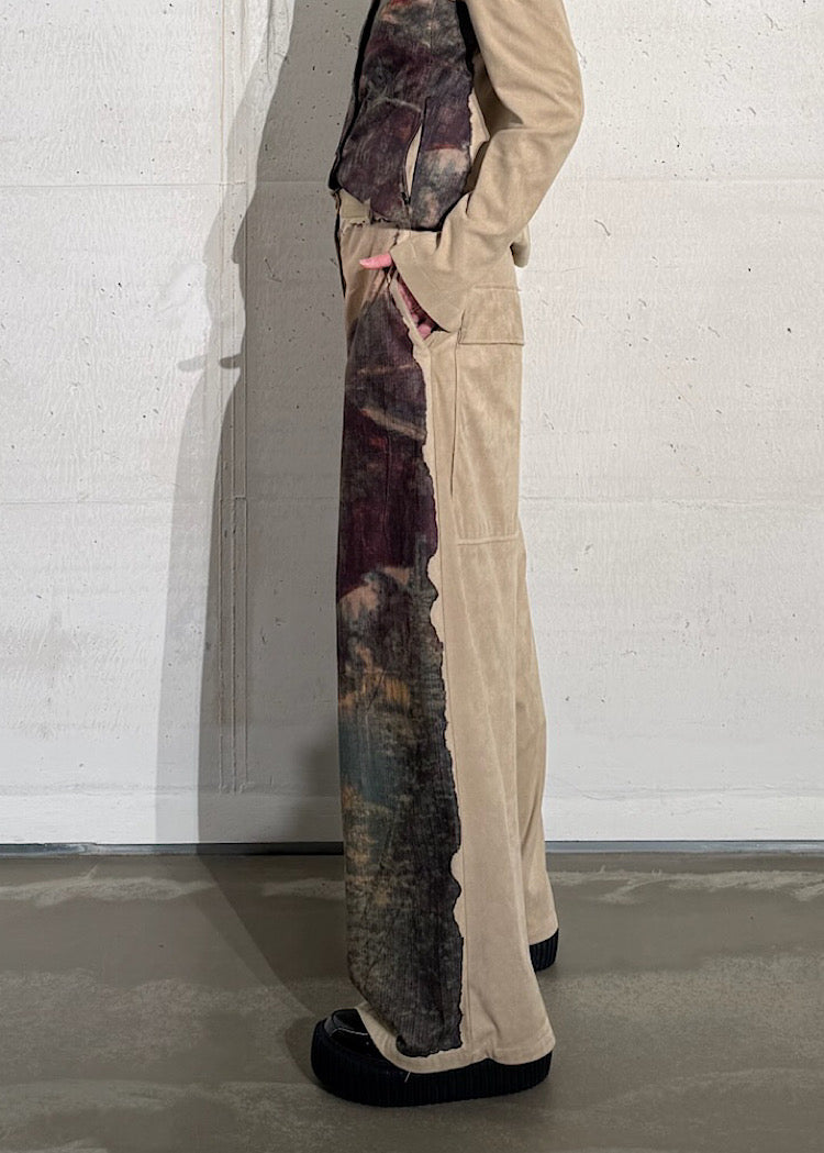 CL WIDE-LEG PRINT FAUX SUEDE TROUSER