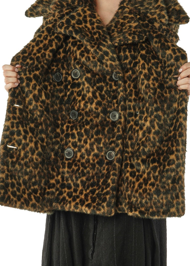 CL LEOPARD FAUX FUR COAT