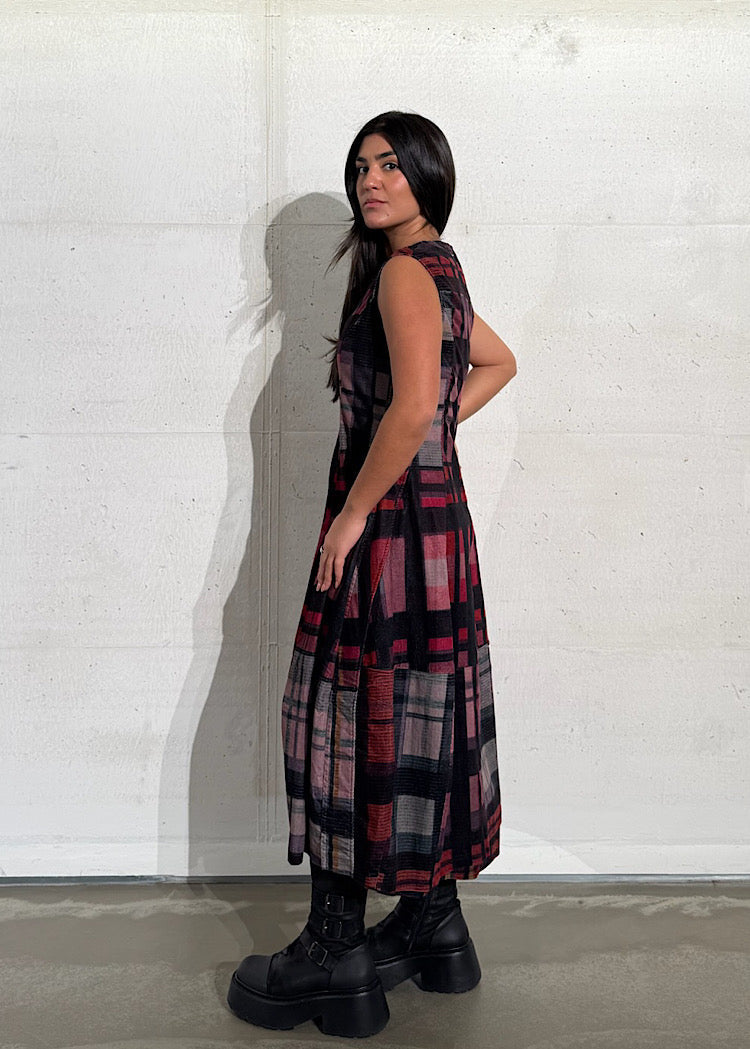 CL HERITAGE CHECK BALLOON DRESS