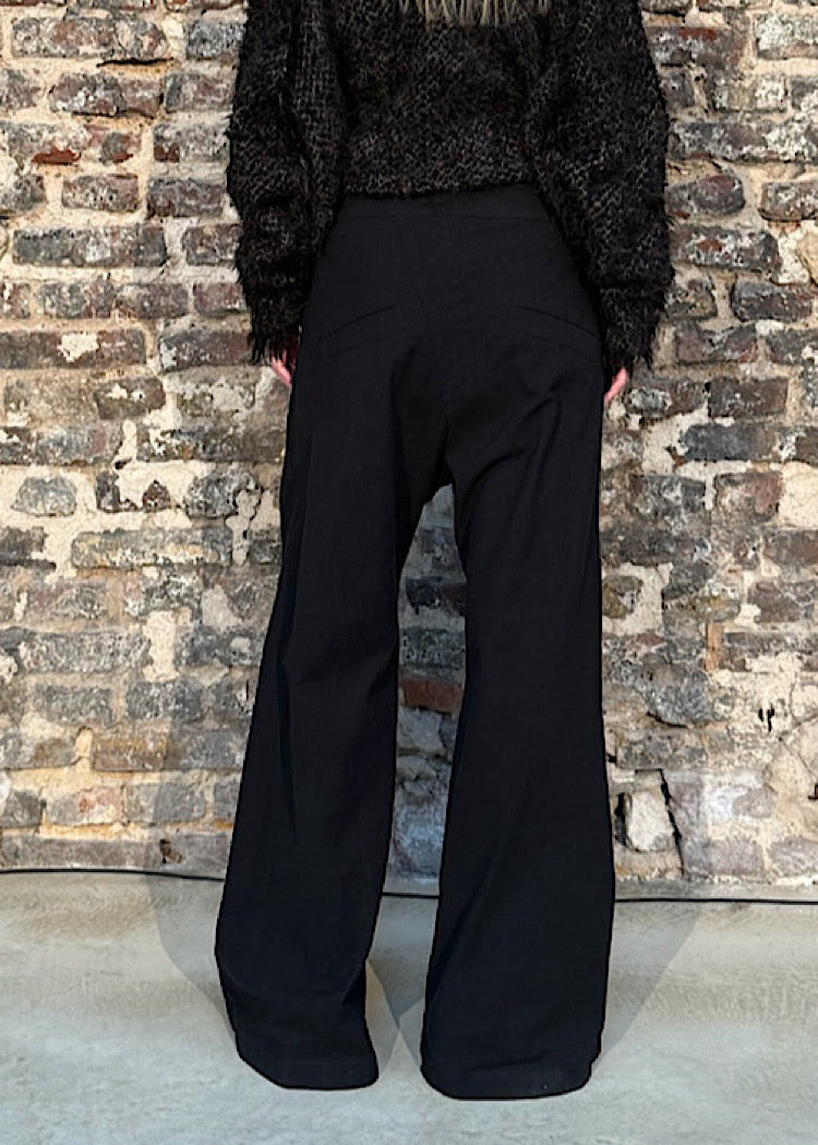 FLARED COTTON-STRETCH TROUSER