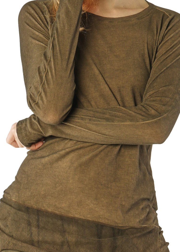 MESH-HEM RIB JERSEY TOP