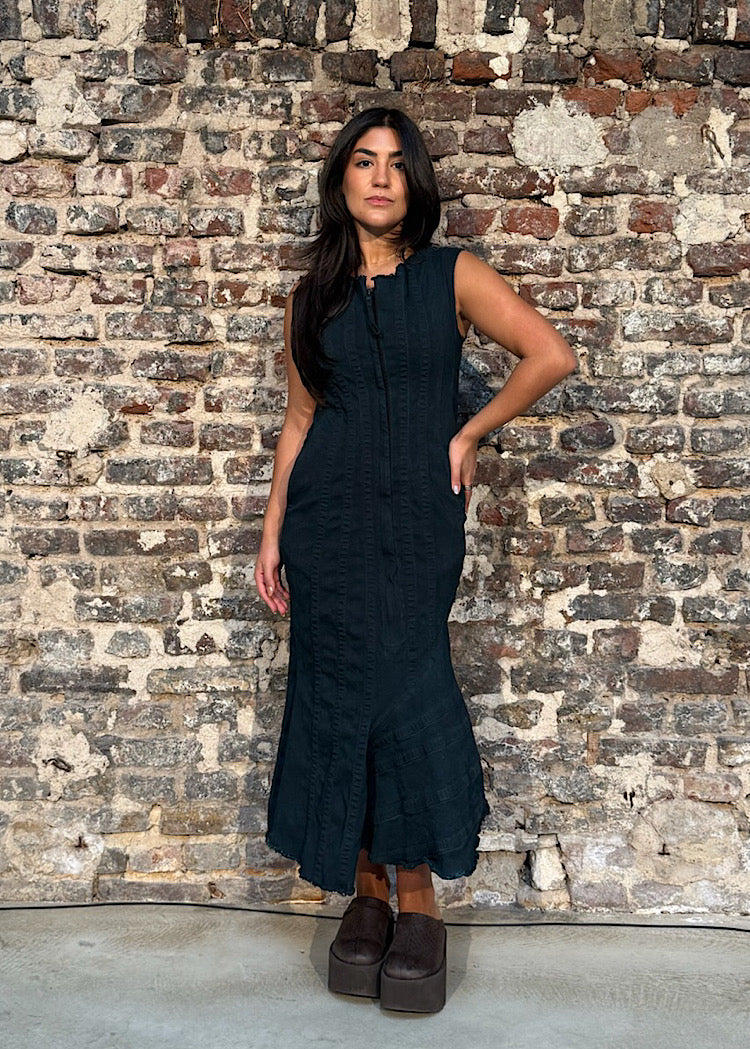 ASYMMETRIC DENIM DRESS