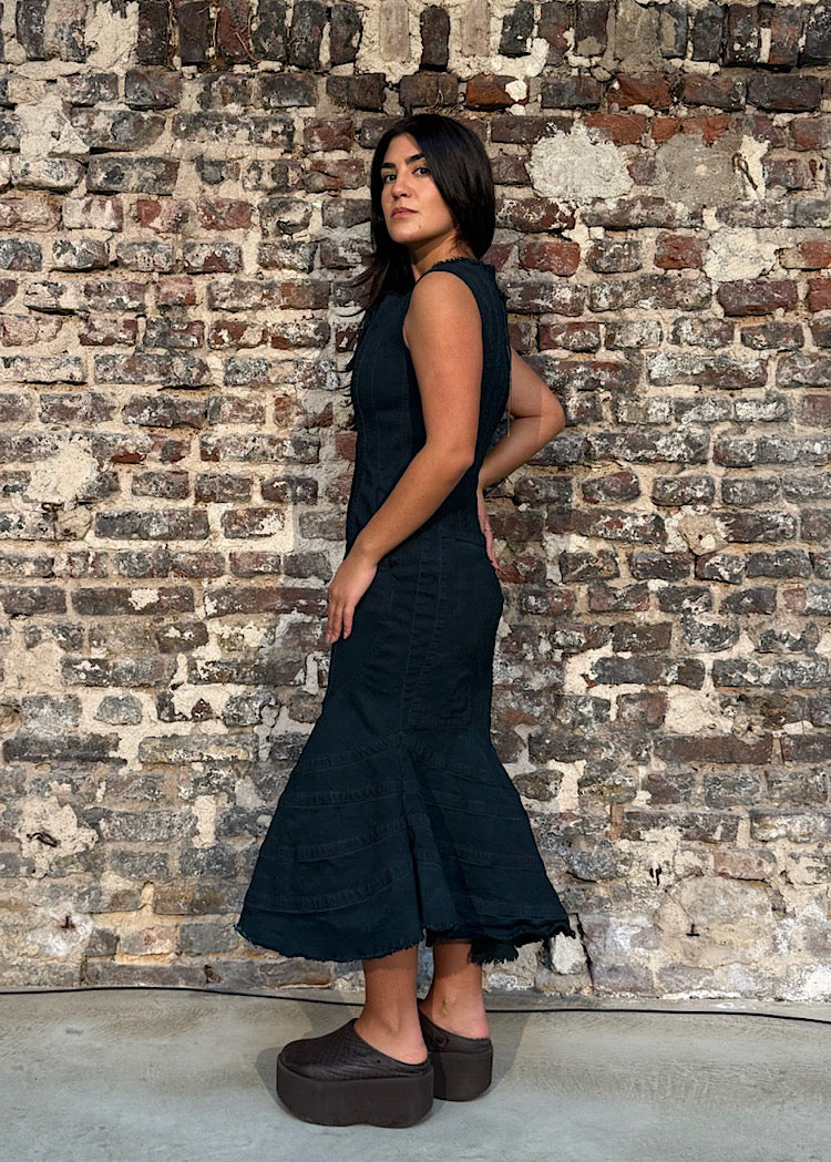 ASYMMETRIC DENIM DRESS