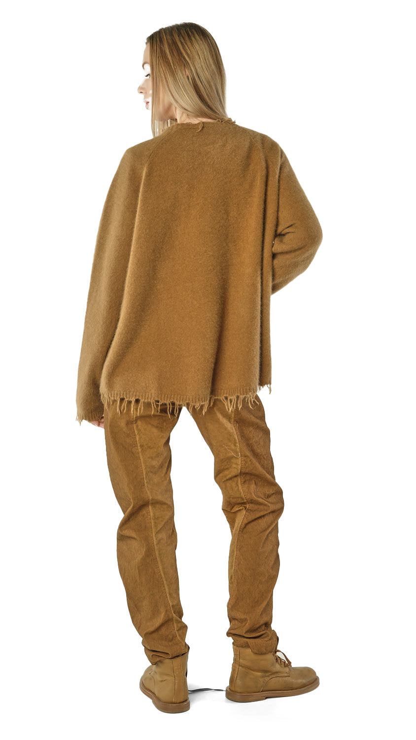 SLIT-HEM BRUSHED FOX-WOOL PULLOVER