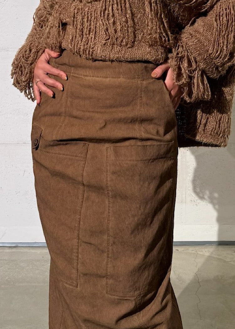 TAPERED STRETCH-TWILL SKIRT