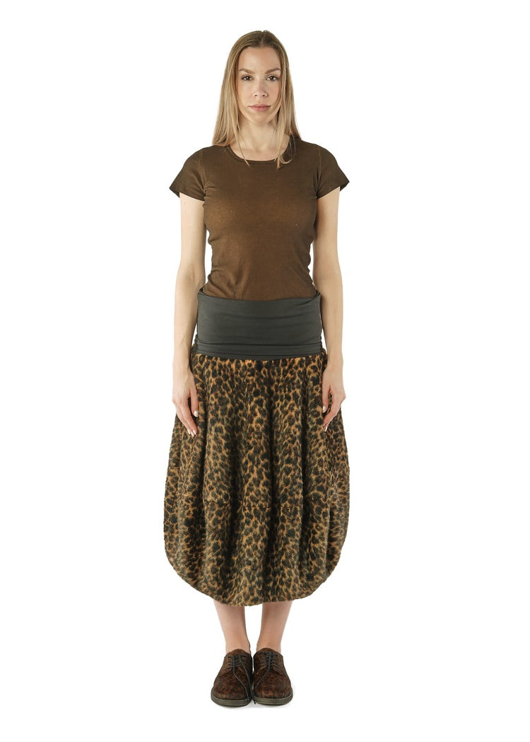 FAUX FUR LEO BALLOON SKIRT