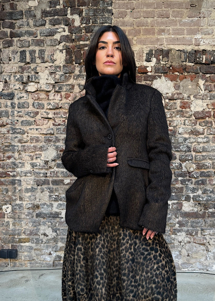 SCULPTED LONG-HAIR WOOL JACKET